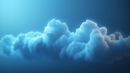 A sleek and modern abstract cloud formation, designed with a futuristic touch to symbolize cloud technology. The cloud has smooth, flowing shapes with subtle blue accents, giving it an innovative and 
