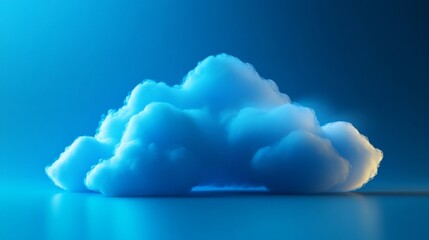 A sleek and modern abstract cloud formation, designed with a futuristic touch to symbolize cloud technology. The cloud has smooth, flowing shapes with subtle blue accents, giving it an innovative and 
