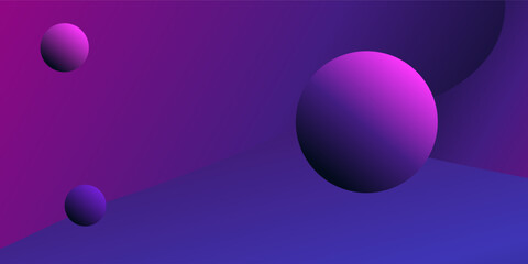 Neon spheres and lines form the vector background of the future technology poster.