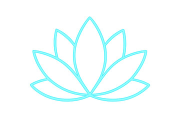 Obraz premium Luminous neon lotus radiating ethereal glow, representing spiritual transformation against translucent backdrop