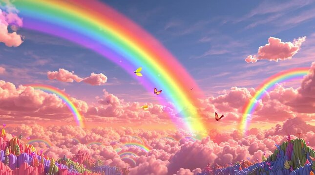 tod, einhorn, schmetterling, regenbogenbr&uuml;cke, regenbogen, fantasiewelt, regenbogen, himmel, cloud, blau, natur, landschaft, meer, sommer, farbe, sonne, wetter, rain, wasser, bunt, sch&ouml;n, licht, green