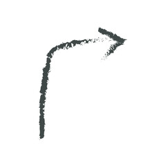 Vector scribble, black curved texture arrow