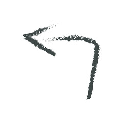 Vector scribble, black curved texture arrow
