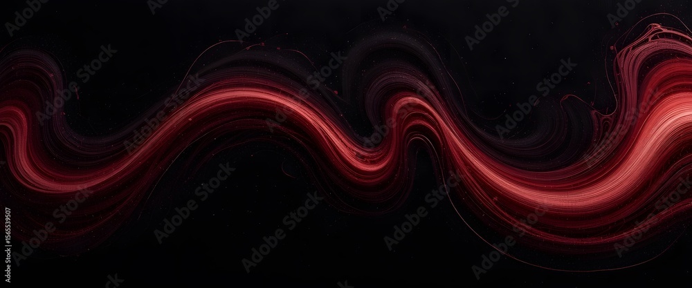 Poster Abstract Swirl Background, A Grainy Texture With Dark To Light Tones, Red Highlights For Dynamic Movement. Visual Energy. Abstract Design Background.