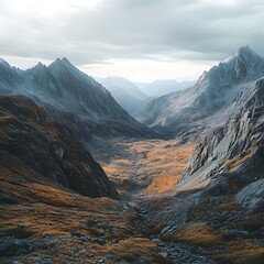 Quiet remote peaks fading into blue dream haze high resolution picture