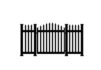 wooden fence isolated on white