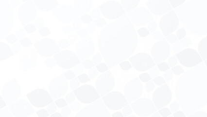 Geometric pattern of abstract rounded light gray leafy shapes in various sizes on a white...