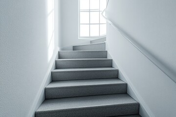 Fototapeta premium Light-filled stairway in modern building