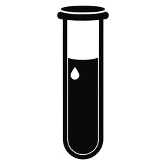 Solitary drop suspended above dark liquid inside transparent tube displayed with clarity