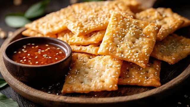 thai crispy sesame crackers desser video