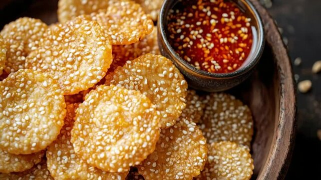 thai crispy sesame crackers desser video
