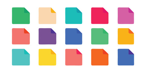 Colorful square sticky notes paper collection design elements