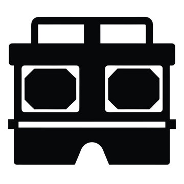Iconic black stereoscope presents a retro experience with its recognizable design and transparent background