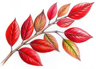Obraz premium red leaves branch autumn foliage