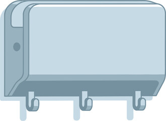 Simple minimalist illustration of a wall mounted coat rack with hooks for home decoration