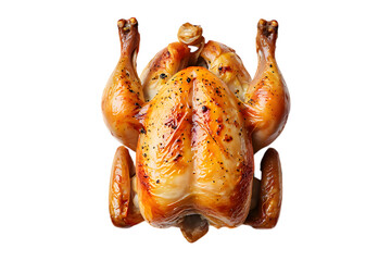 Whole Roasted Chicken with Crispy Golden Brown Skin and Pepper Seasoning poultry food