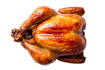 Whole Roasted Chicken with Golden Brown Crispy Skin on poultry bird