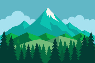 Fototapeta premium vector illustration of a mountain landscape