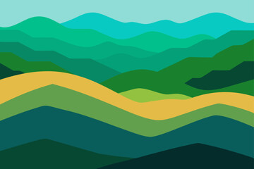 Obraz premium landscape with mountains and hills