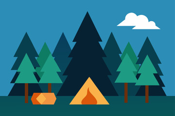 Fototapeta premium vector illustration of a mountain landscape