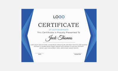 minimal certificate template. modern elegant certificate. customizable certificate
