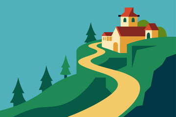 vector illustration of castle