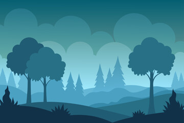 Fototapeta premium landscape with trees and mountains