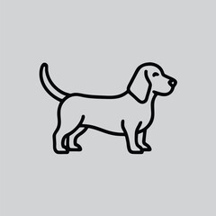 Black Outline of Beagle Dog