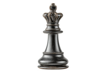 PNG Elegant black chess queen piece on black background