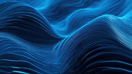 Creative blue digital wave wallpaper. Web design concept. 3D Rendering , no logos, no brands