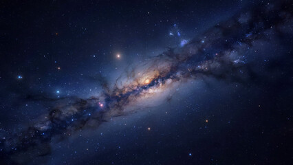 Fototapeta premium Vast cosmic nebula with swirling dust clouds glowing stars and distant galaxies creating a breathtaking celestial panorama in deep space