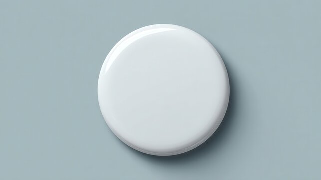 Button pin badge. White blank badge mockup. Realistic vector 3d pin button, no logos, no brands