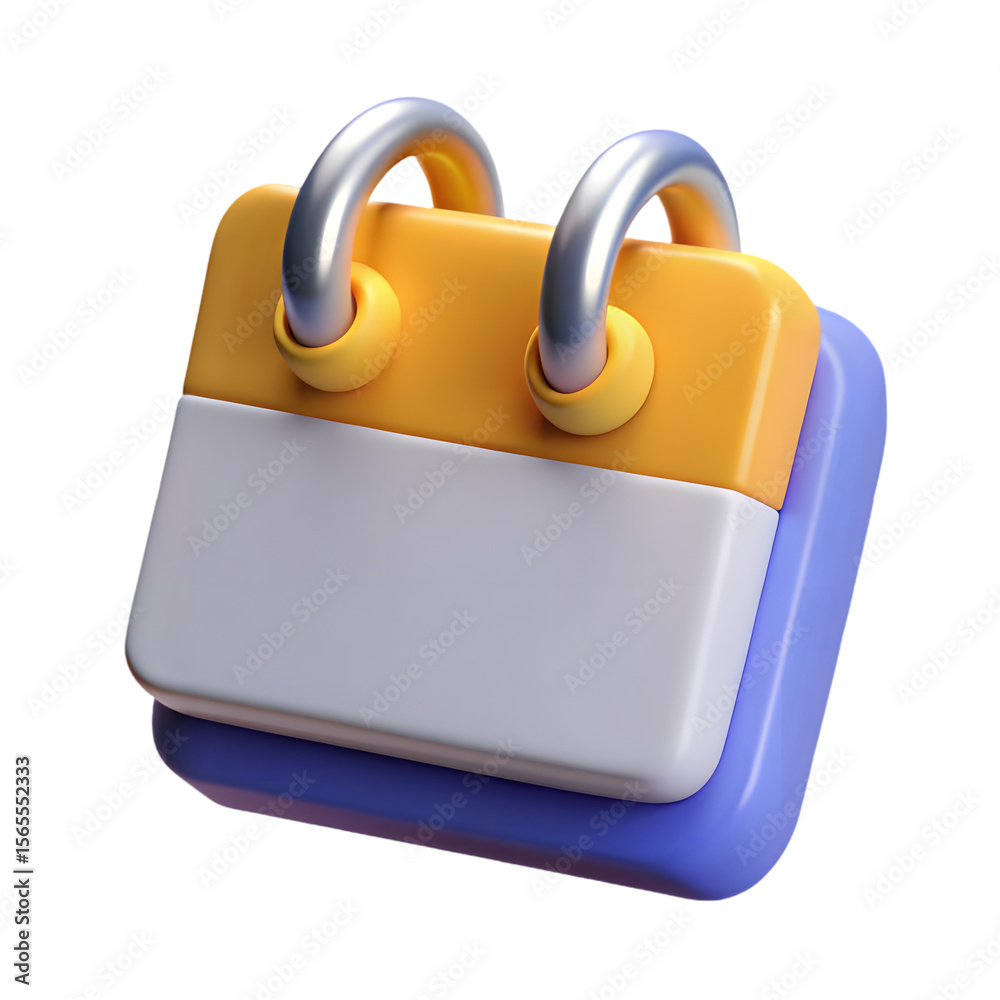 Poster a 3d rendering of a colorful calendar icon is isolated on transparent background