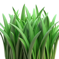 Obraz premium Vibrant green grass blades against a deep black background