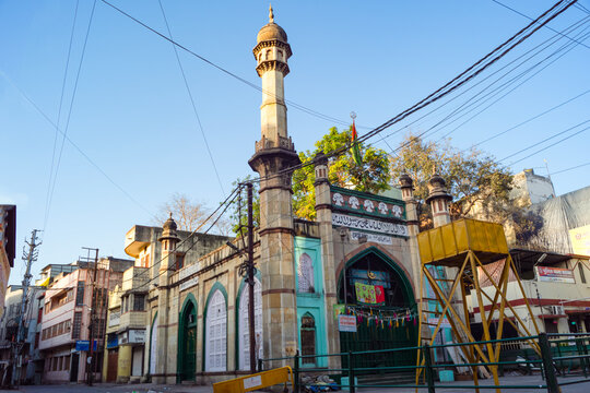 Indore, Madhya Pradesh, India - March 26, 2023: Imam Bada, Indore, (M.P.). Old sacred place of Shia Muslims build in 1908. Indian Architecture. Selective Focus.