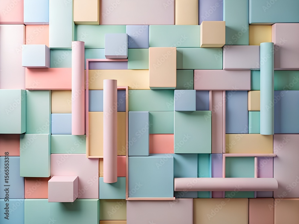 Fototapete pastel geometric shapes create an abstract background pattern