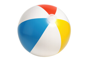 Classic inflatable beach ball with transparent background, perfect for summer and vacation projects