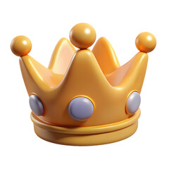 A golden crown with spheres isolated on transparent background