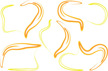Fototapeta premium art colorful orange yellow thick abstract doodle outline speech bubbles