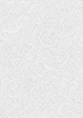 White Curled Line Sketch Pattern - Abstract hand-drawn pattern. Curving lines, swirls, and circles create a complex, flowing design. Evokes feelings of movement, complexity, and elegance.