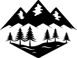 Obraz premium Christmas trees in a snowy winter forest, perfect for holiday celebration