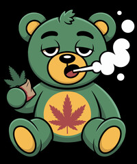 Teddy Bear Funny Weed Smoking Bear