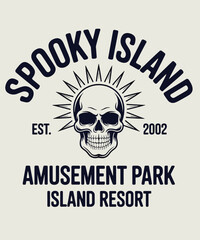 Vintage Spooky Island Amusement Park Island