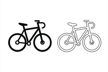 Fototapeta premium Black and white bicycle icons bike transport