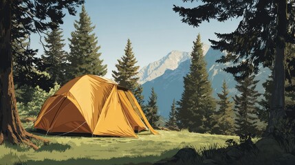 Illustration tent camping