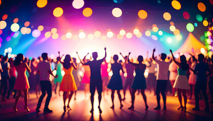 Crowd Dancing Concert Lights.