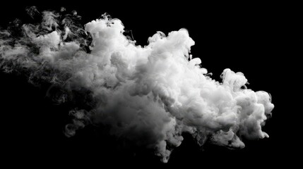 White smoke cloud isolated on black background. (1)