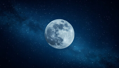 Fototapeta premium Full moon in the starry sky