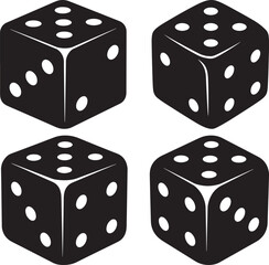 Dice silhouette vector illustration