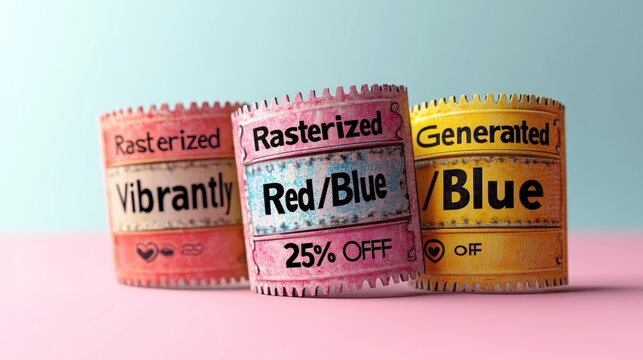 Colorful discount tags - Powered by Adobe